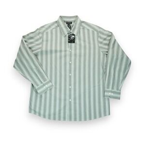 NWT Axcess Shirt Men XXL Striped Cotton Button Up Long Sleeve Woven Collection‎